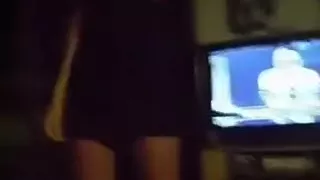 Skinny bitch with a small ass came to me to get her pussy licked. In the amateur porn, I'm also fingering her muff.