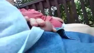 We were lounging on the deck and this honey started playhing with my ramrod head.