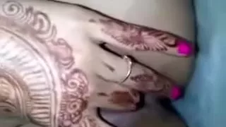 Muslim Henna Hand Plays Muff