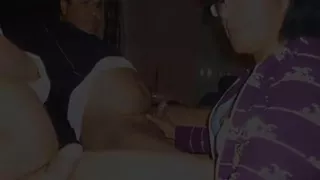 wife in a hawt 3some jerking off of her two paramours