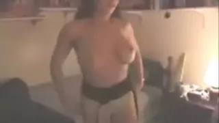 Wife undresses off some raiment and kneels to the floor to deepthroat her spouse