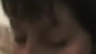 woman sucks 10-Pounder and shows her throat after swallowing