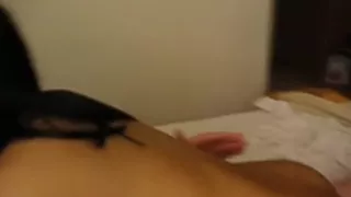 Amy riding and blowing