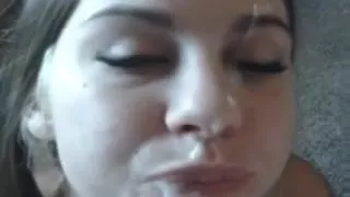 biggest facial discharges across her face