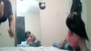 two big breasted swarthy lesbos put on livecam show