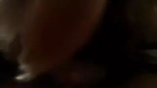 Blindfolded wife give blow job