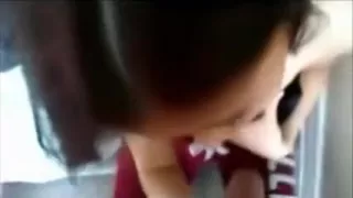 Cute oriental oral job and facial