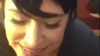 Sexy latin chick lust a facial jizz flow