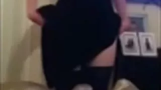 sexually excited girlfriend  in dark suit