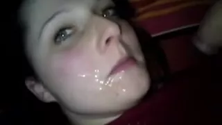 Legal Age Teenager cocksmoker acquires a facial on her back