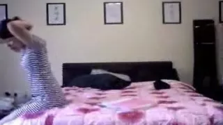 A korean cutie bonks her dark boyfriend in her bedroom