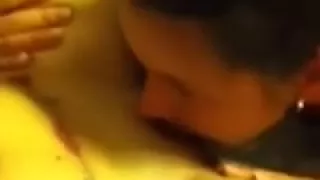 Non-Professional trio - girlfriend cums from lesbian oral sex sex