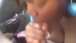 Darksome girlfriend milking his white cum out