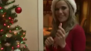 breasty girlfriend  is teasing in christmas outfit and takes dong