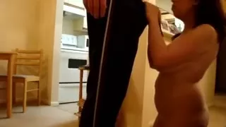 Bulky eating her every day snack