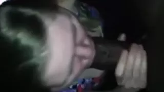 Obese whore makes very thick BBC cum in face hole