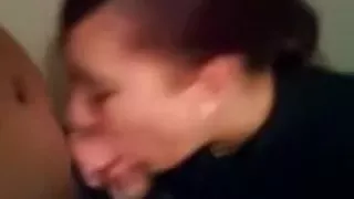 blameless looking latin babe girlfriend  swallows cum