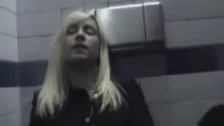Lesbian Babes inside McDonalds restroom with biggest fake penis