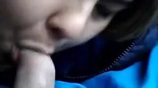 My homegirl giving me head in the car