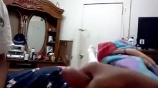 Nerdy swarthy college hotty helping out her boyfriend