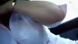 scandalous cheating wife gives blowjob  in car during lunch break
