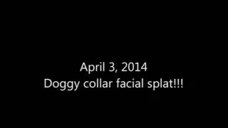 Wife with Collar Gets a Facial Ball Cream Jizz Flow