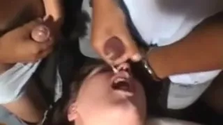 french non-professional gokkun (cum swallowing team fuck)