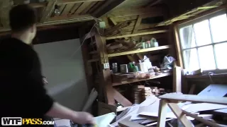 Breathtaking redhead gal picked up at a bus stop