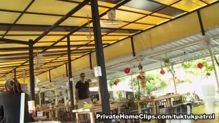 Curly Thai breaking in white tourist