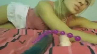 Hot Golden-Haired With Fake Penis