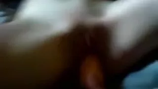 Screwing my woman rough with a toy