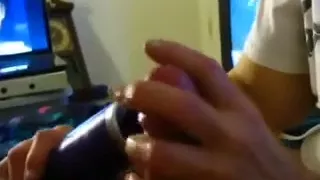 my girl giving me a vibrate handjob