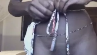 Showing my ebony cunt for Tommy