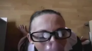 Lola sucks my dick and gets a facial