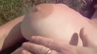 Closeup masturbating in the park