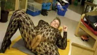 Fat girl is having a lot of fun