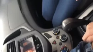 Girl her just met touching his cock