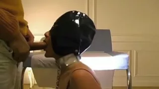 slogger girl facefucked and masculinely dildoed up the asss