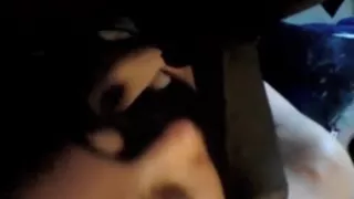 Slobbering on a huge black dick