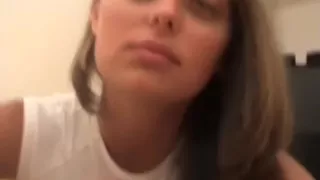 Busty brunette sucks me off nicely