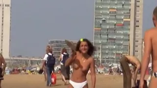 Gorgeous topless hotties on the beac