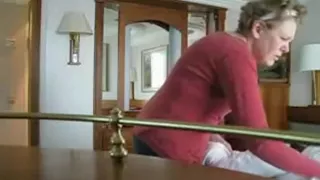 Hidden camera cauth a hot grandma in her room after washroom,holy fuck