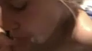 Receiving a big load on my face