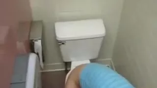 Nice blonde teen caught in a toilet