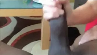 Appealing big boobed mature i'd like to fuck girlfriend make a hell of a handjob to a black lad