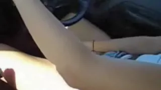 hot wife driving during the time that fucking fur pie with toy and cu