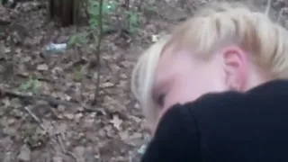 Cumshot on butt in the forest