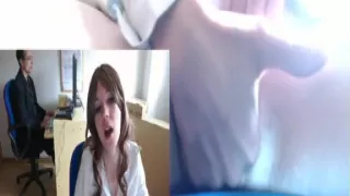 Hot clit rubbing in the office