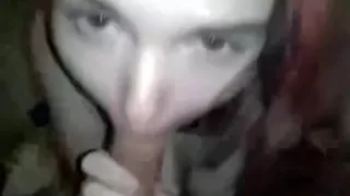 So sexy painted hair girlfriend make a hell of a blowjob-job when parents leave