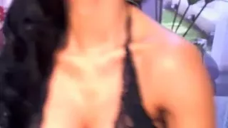 Dildo between my big plump jugs